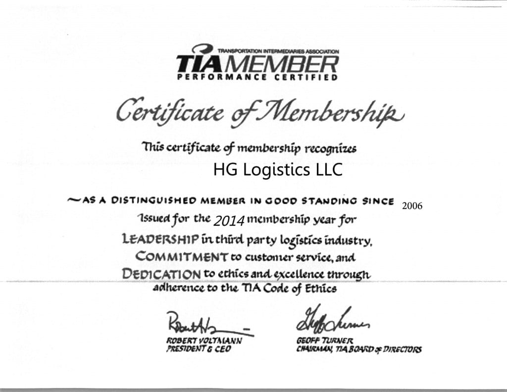 TIA CERTIFICATE 2